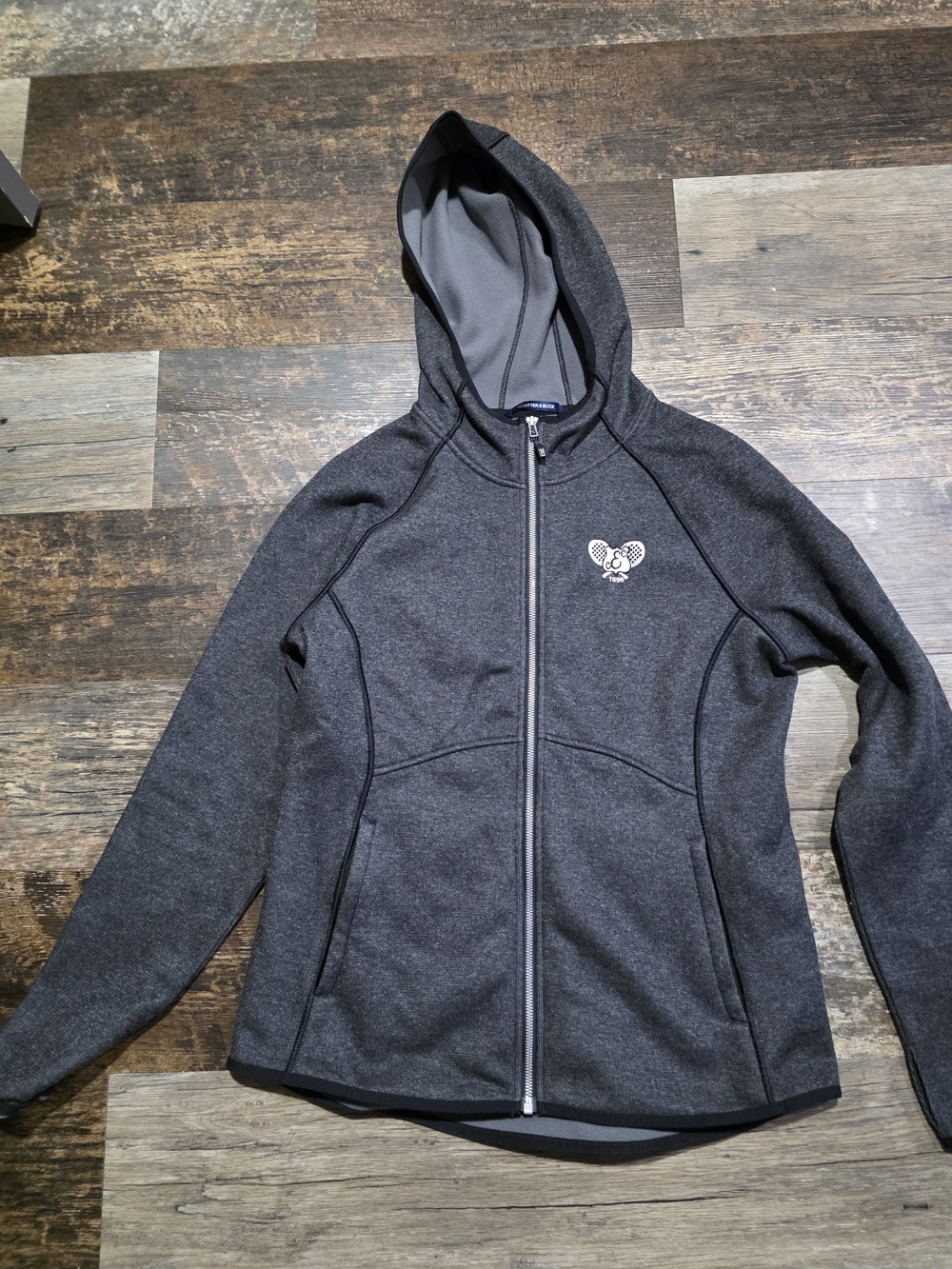Cutter & Buck Dark Charcoal Gray Hooded Zip Jacket